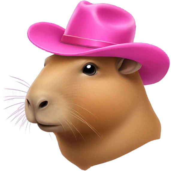 capybara in a pink cowboy hat emoji