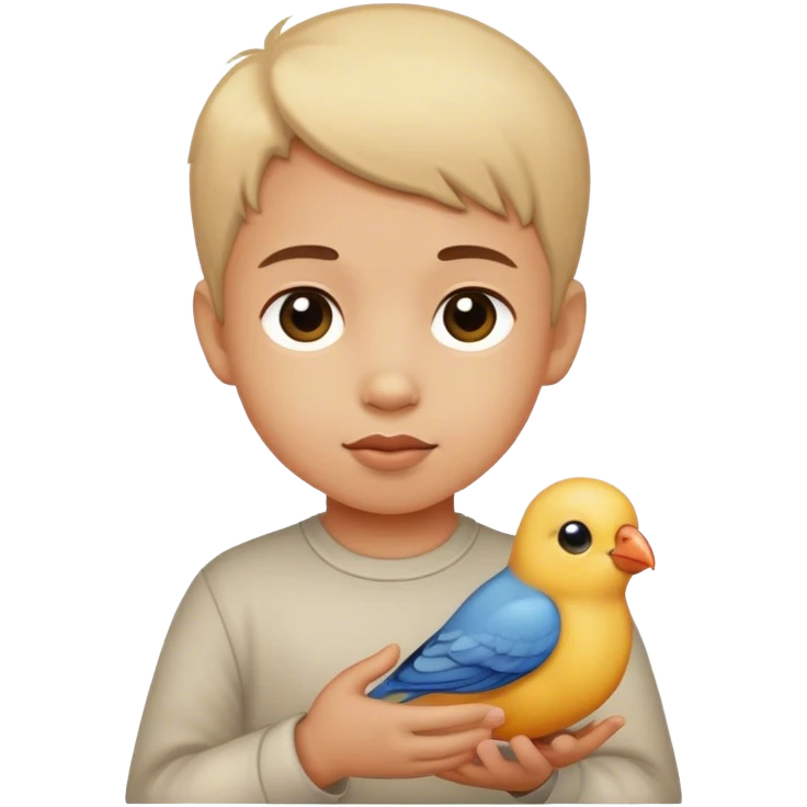 Child and bird emoji