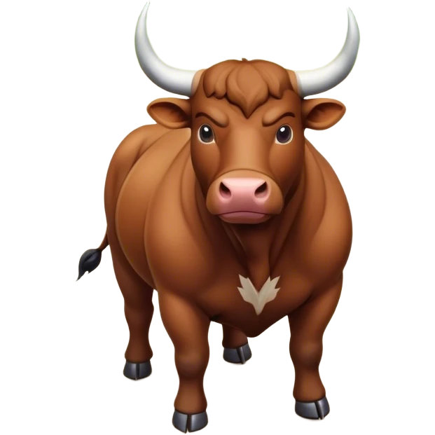 A top-down view of bull standing in a natural environment. emoji