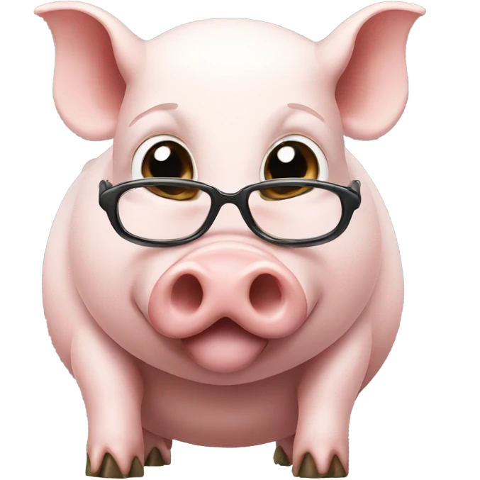 pig with glasses eating rice emoji
