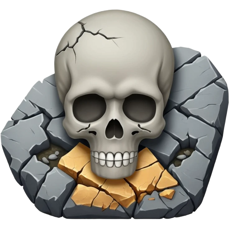 rip stone with skull, front view emoji