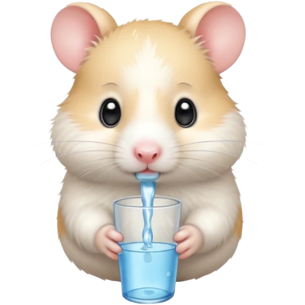 White hamster drinking  emoji