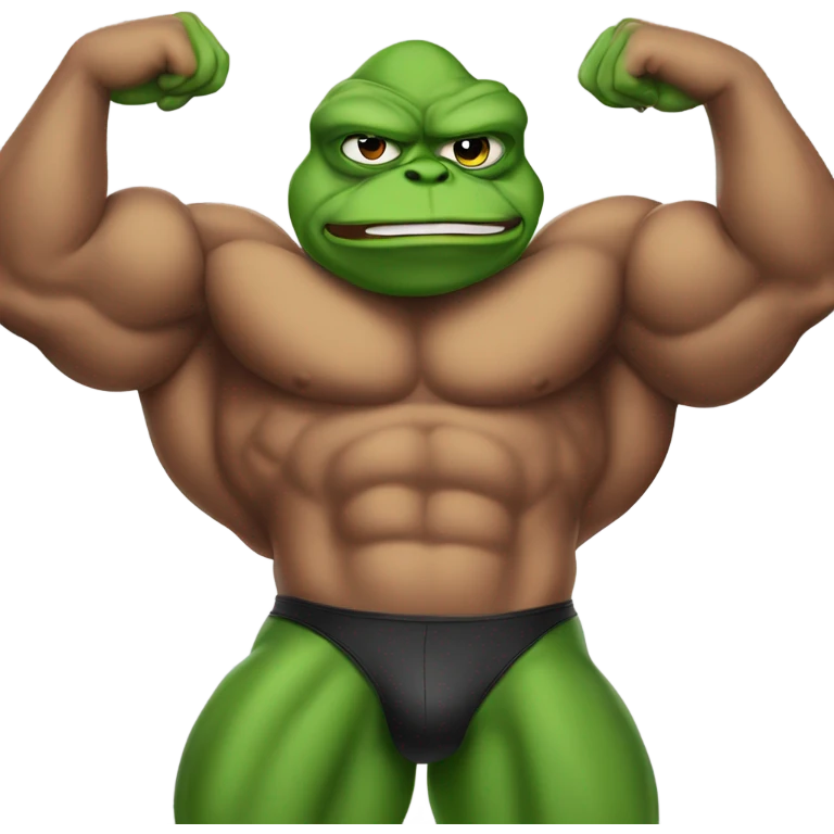Body builder Pepe the frog shirtless emoji