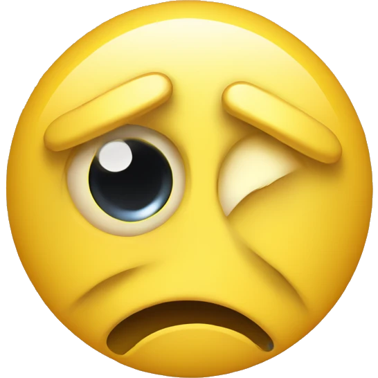 Yellow face emoji with an eye that’s twitching  emoji