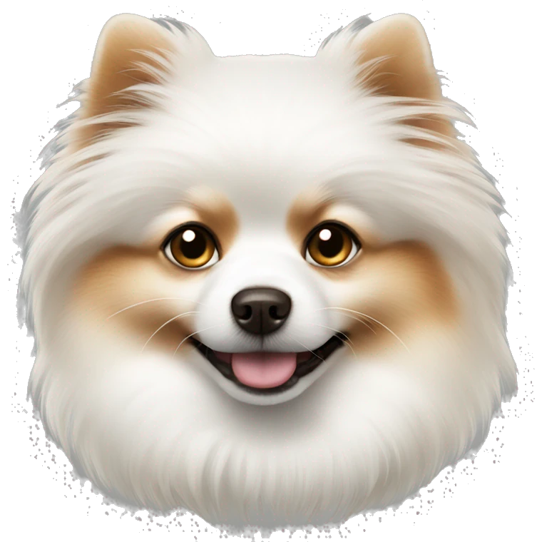 White Pomeranian with brown spots emoji