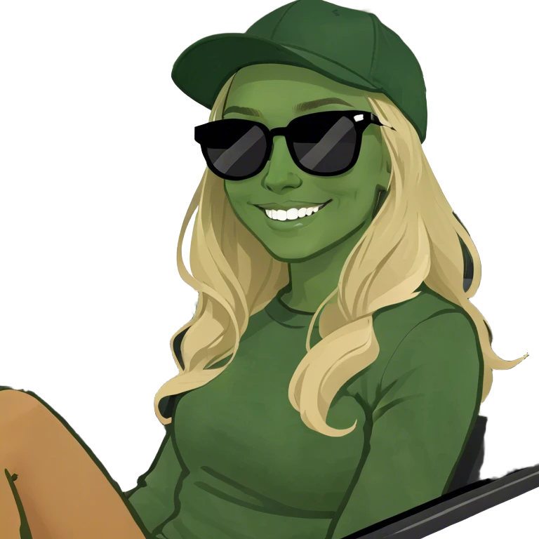 Girl light tan skin long bright blonde hair in car smiling emoji