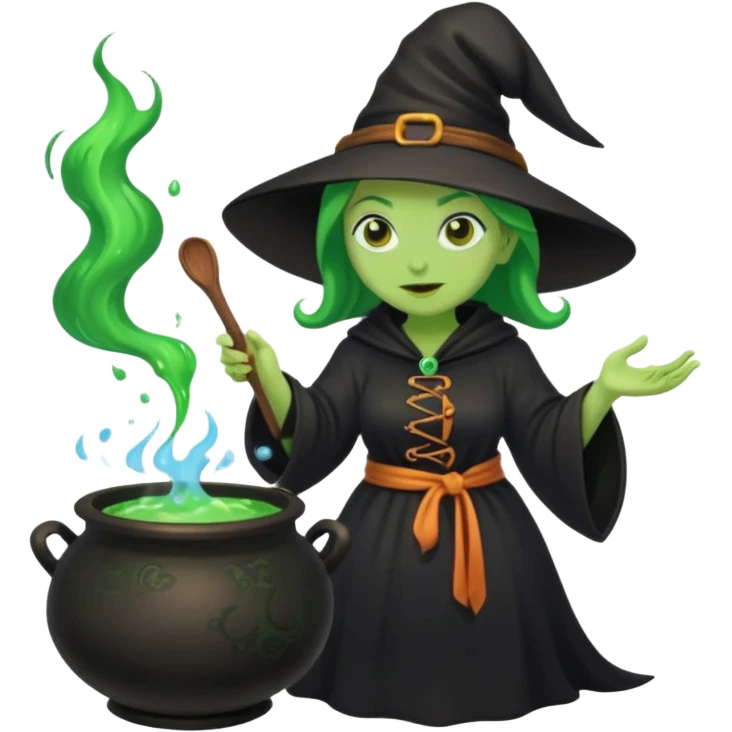 green witch cooking potion emoji