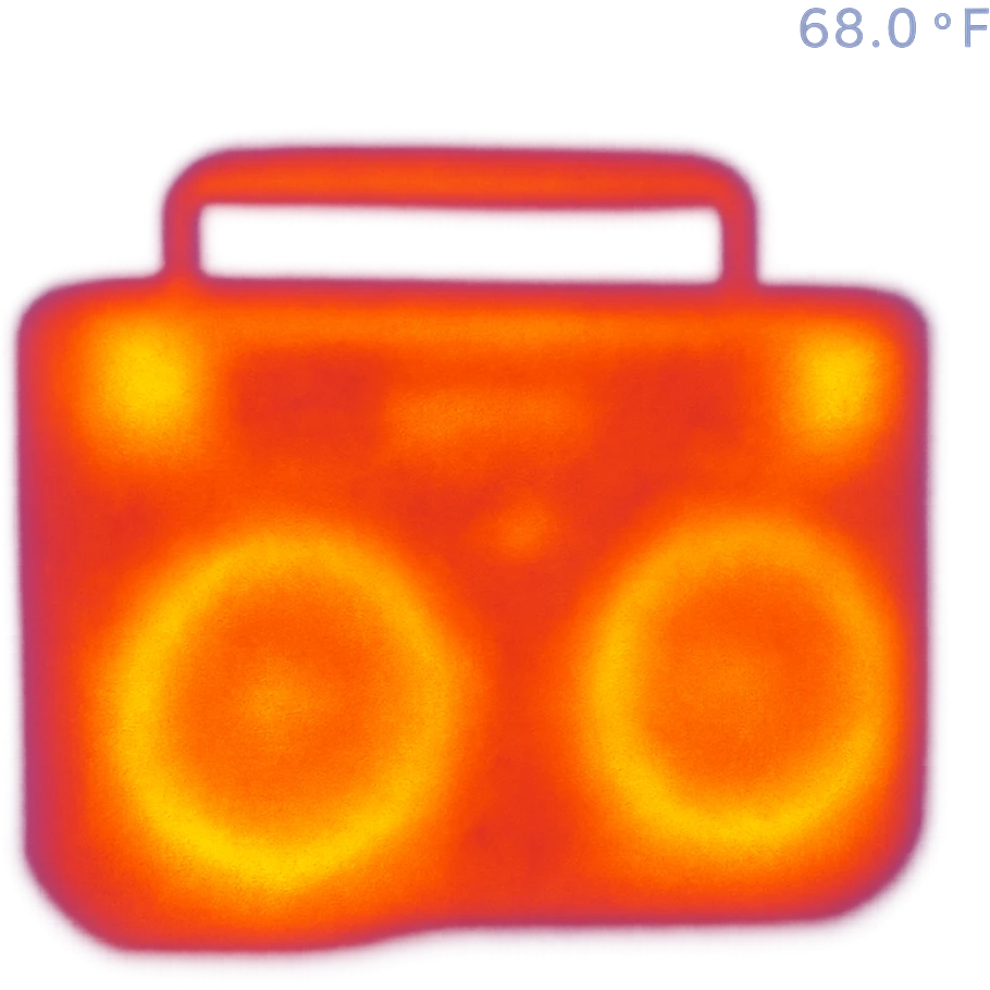 A boombox column emoji