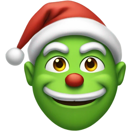 Santa in a grinch costume emoji