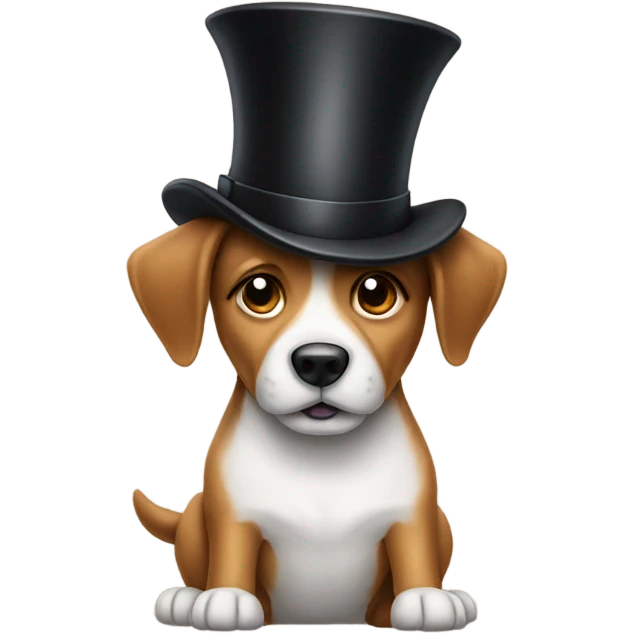 Dog wearing a top hat emoji