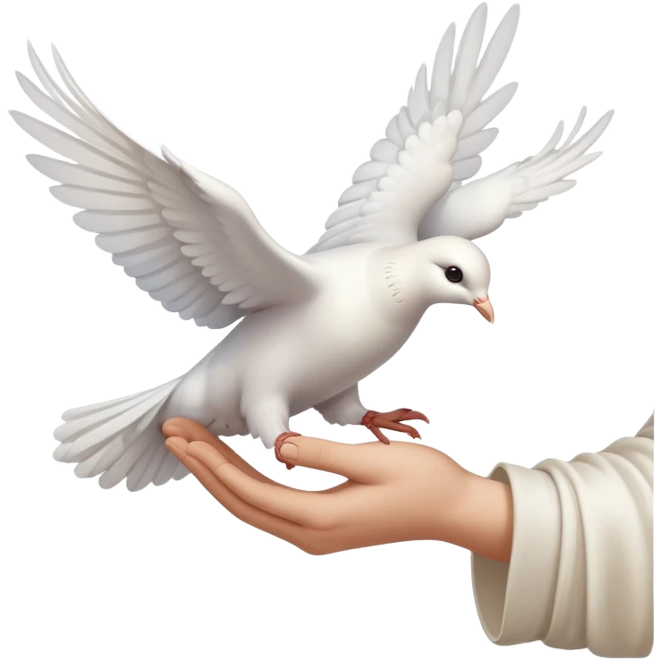 Jesus praying hands with a dove of peace flying above emoji