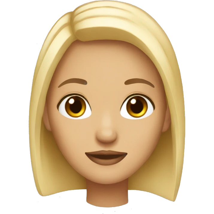 blonde girl brown eyes emoji