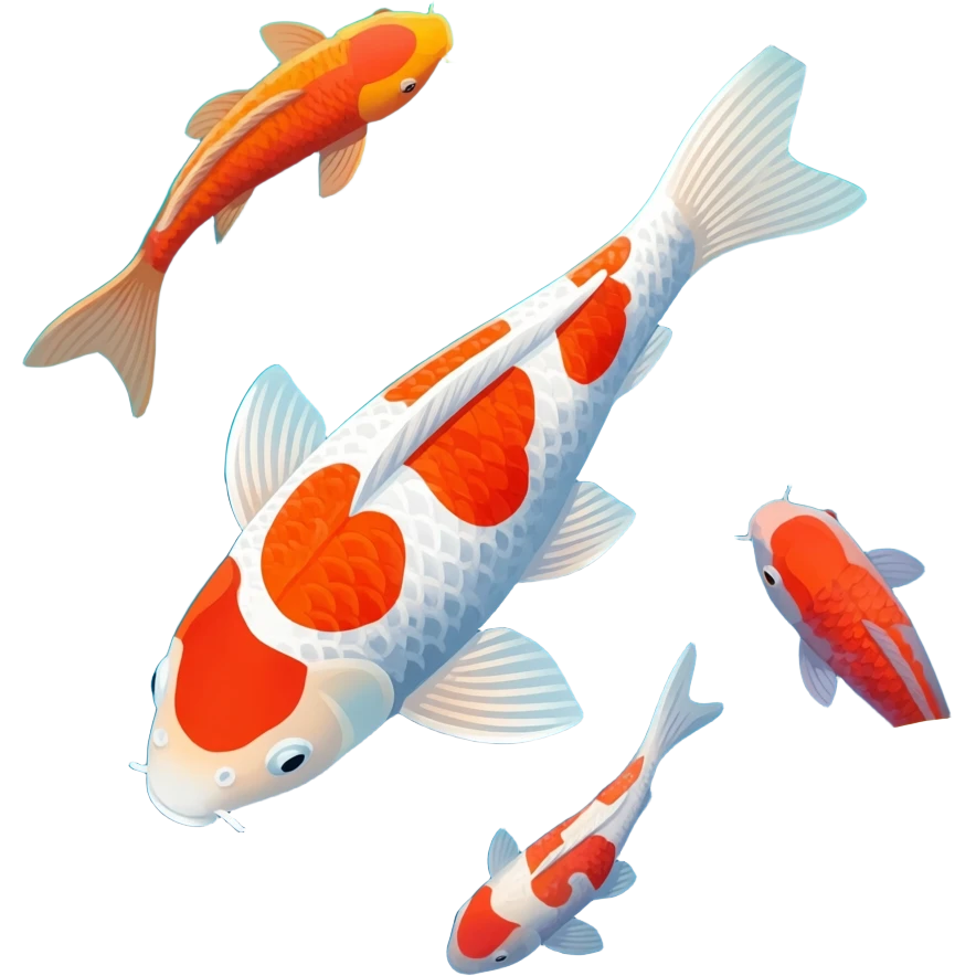 Beautiful pretty full artwork full canvas Koi fish in a pond aesthetic scenery  emoji