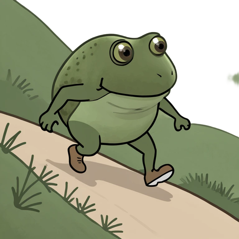 bufo hiking uphill emoji