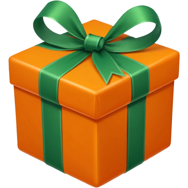 cadeau de noel orange et vert emoji