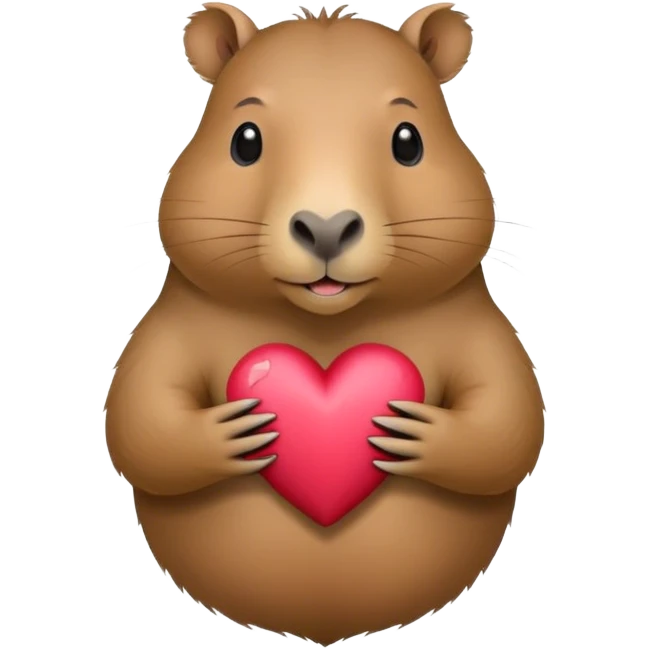 capibara with heart in her hands emoji