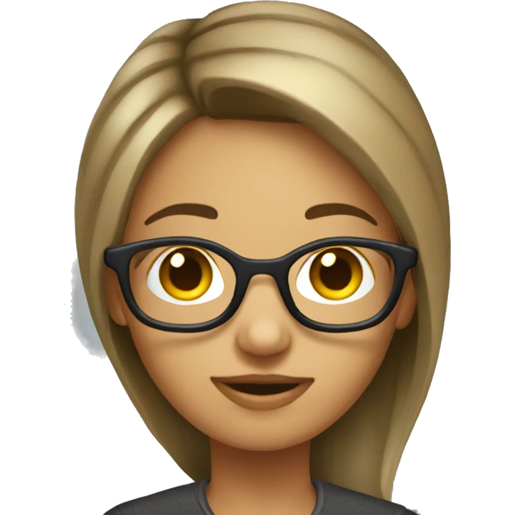 developer nerd girl using a laptop  emoji