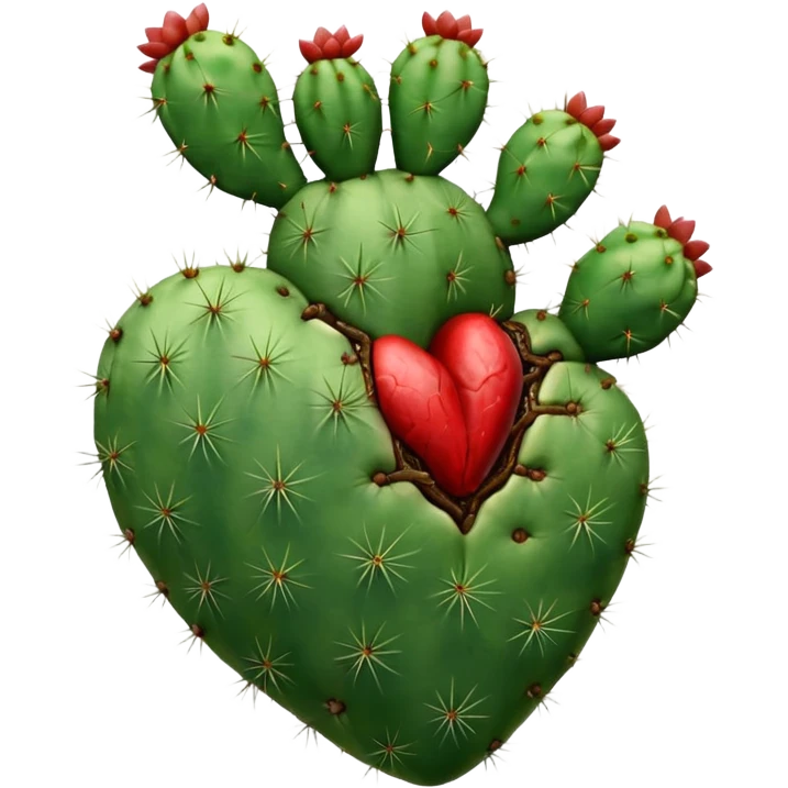 Anatomical green cactus heart  emoji
