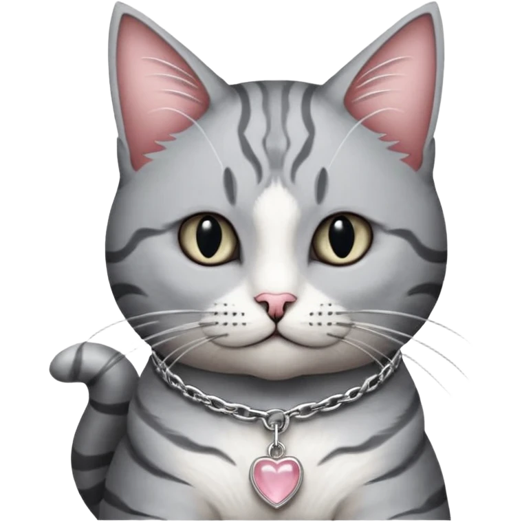 Лунный котик с сердцем emoji