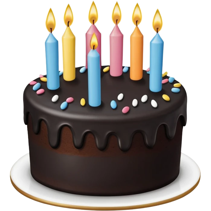 birthday cake with black decorations, simple, no text emoji