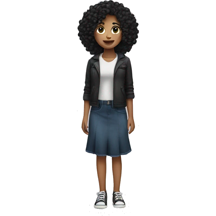 girl with black curly hair emoji