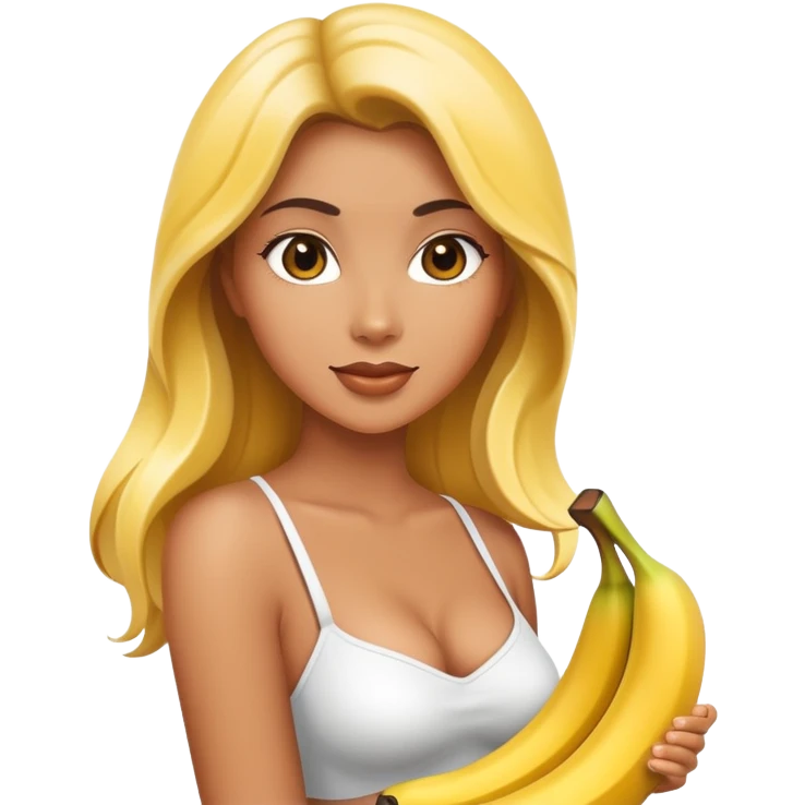 Sexy babe take banana emoji