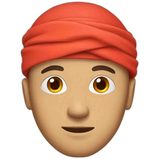 a man in a red bandage on his head emoji