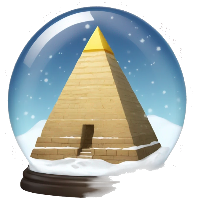 pyramid snow globe, 4k, no background emoji