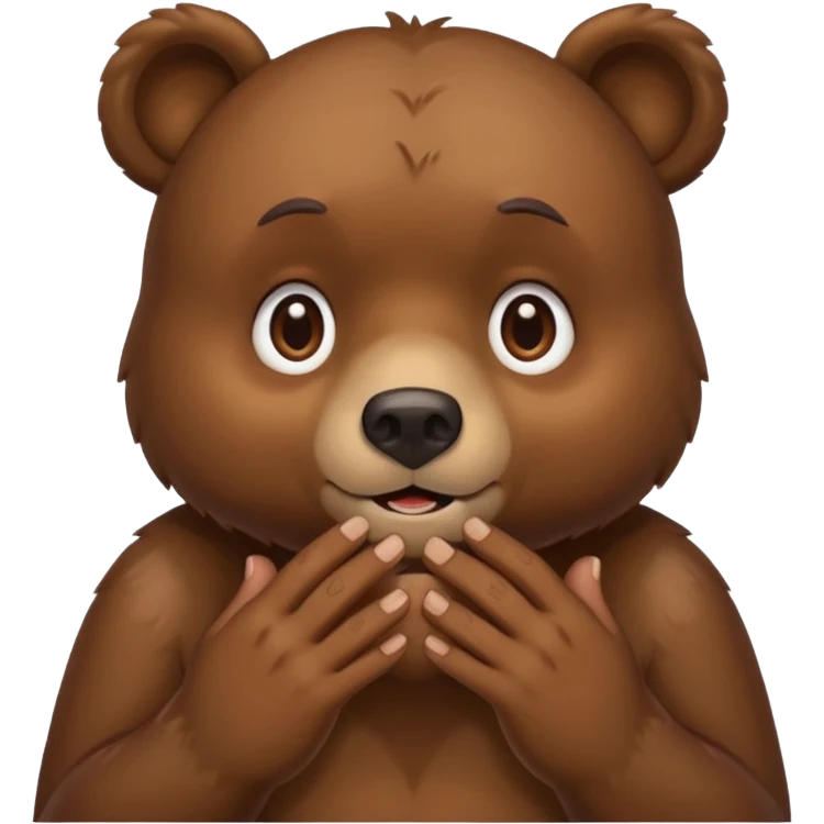 медведь со смущенными  пальчиками emoji