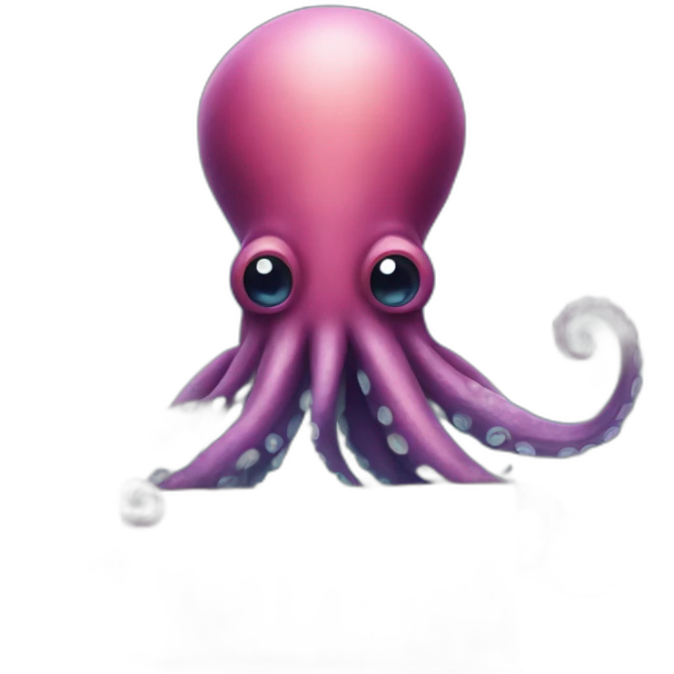 Cute kraken Holding a Sign in his tentacles emoji
