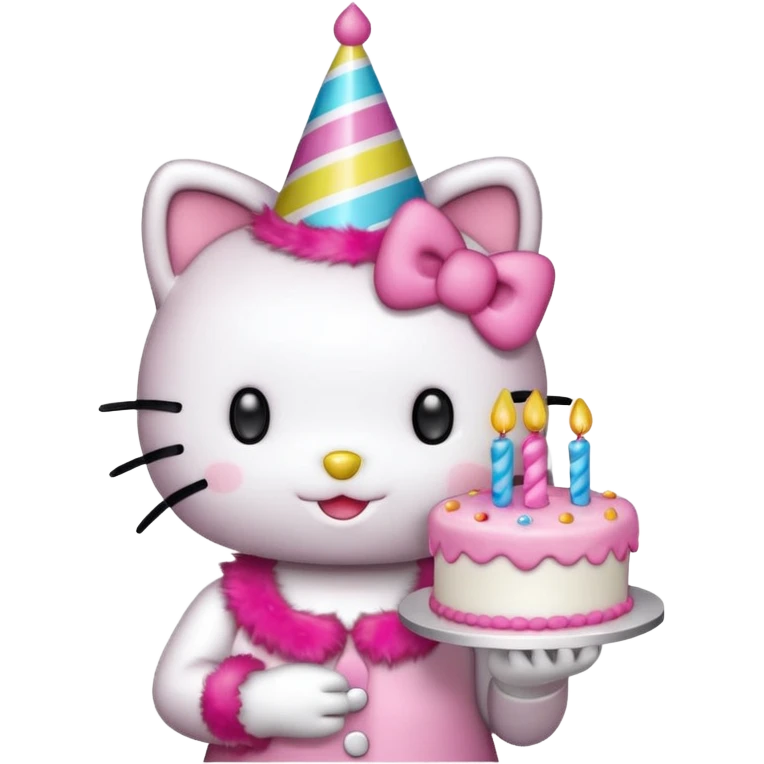 hello kitty with birthday cake emoji