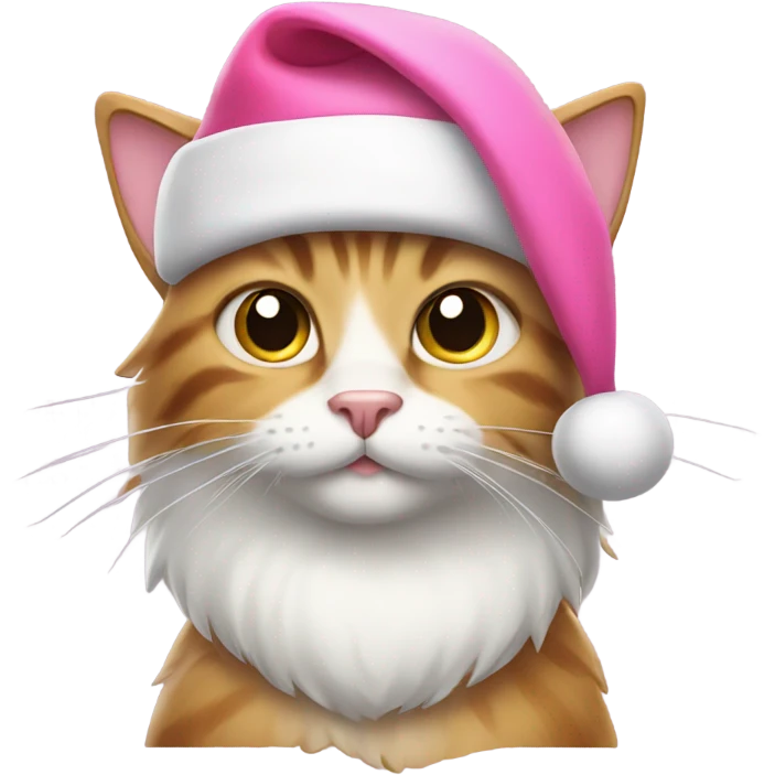 Cat with pink Santa hat emoji