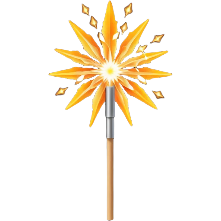 white sparkler on a stick emoji