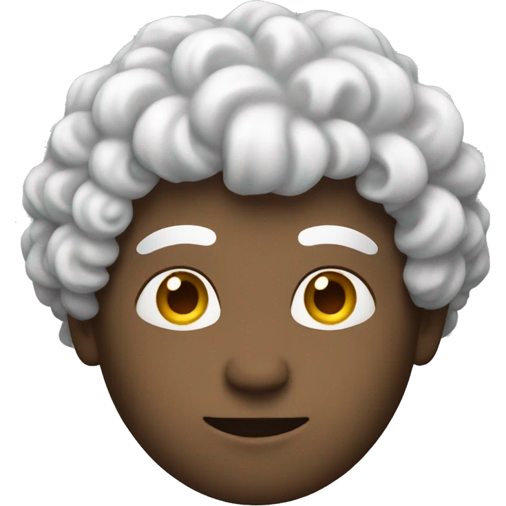 Curly man with white skin emoji