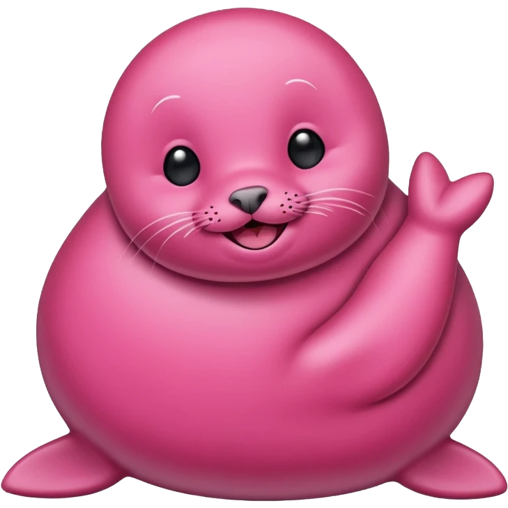 Cute pink seal in love emoji