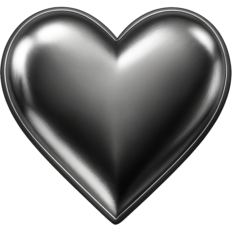 a heart in burgundy color, chrome style emoji