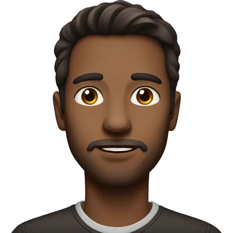 Dark brown haired man portrait emoji
