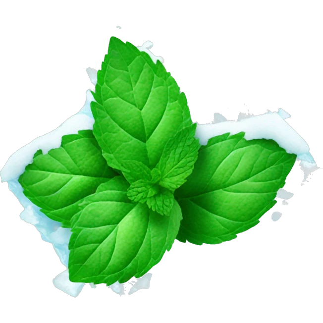 frozen mint with ice and snow on mint leaves emoji
