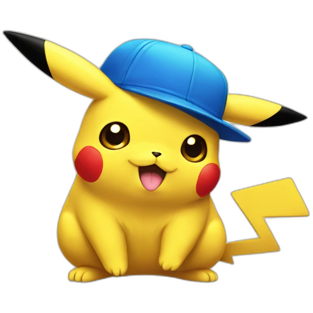 pikachu with a blue hat emoji