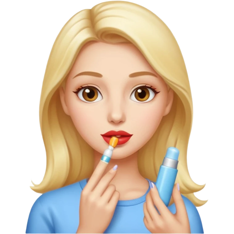 A gorgeous women applying lipbalm  emoji
