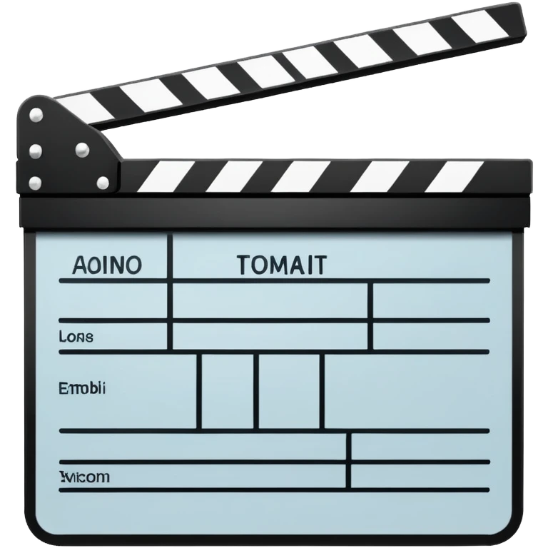 extremely simplified movie slate outline drawing, only essential black lines, no details emoji