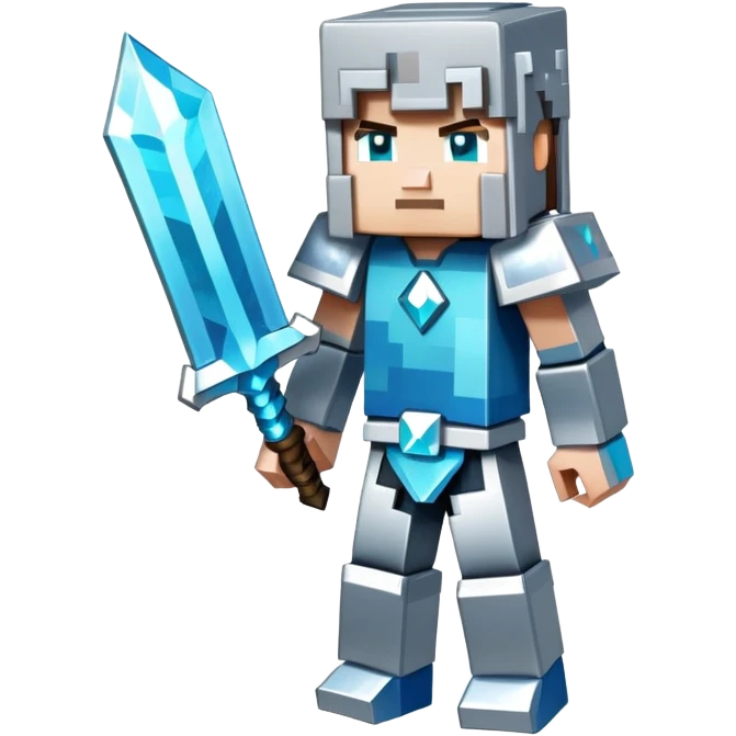 Minecraft character with diamond armor emoji