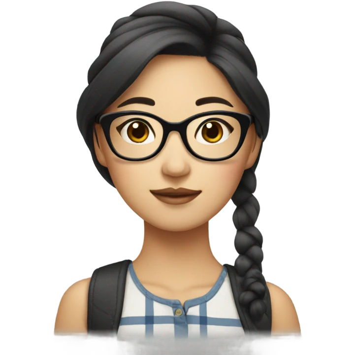 nerdy asian girl with glasses and make up  emoji
