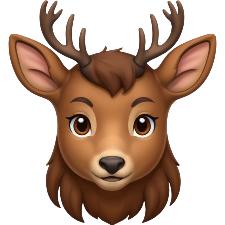 long haired deer emoji