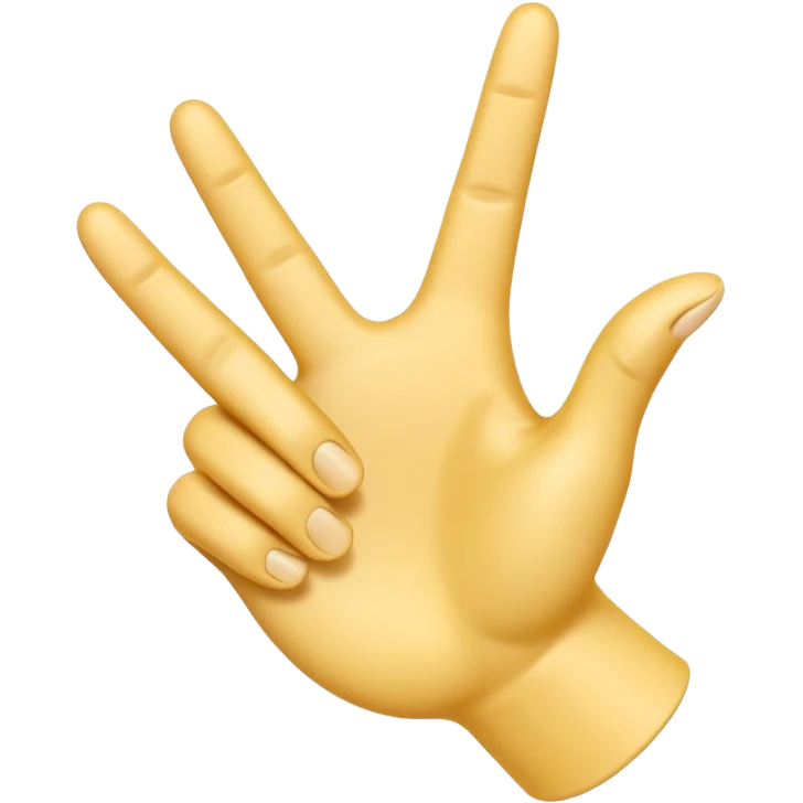 A 3D emoji in iOS emoji aesthetic style of a hand making a trigger-like gesture, with the index finger extended forward and the thumb raised upward, other fingers folded, clean white background, glossy and smooth Apple-style design emoji