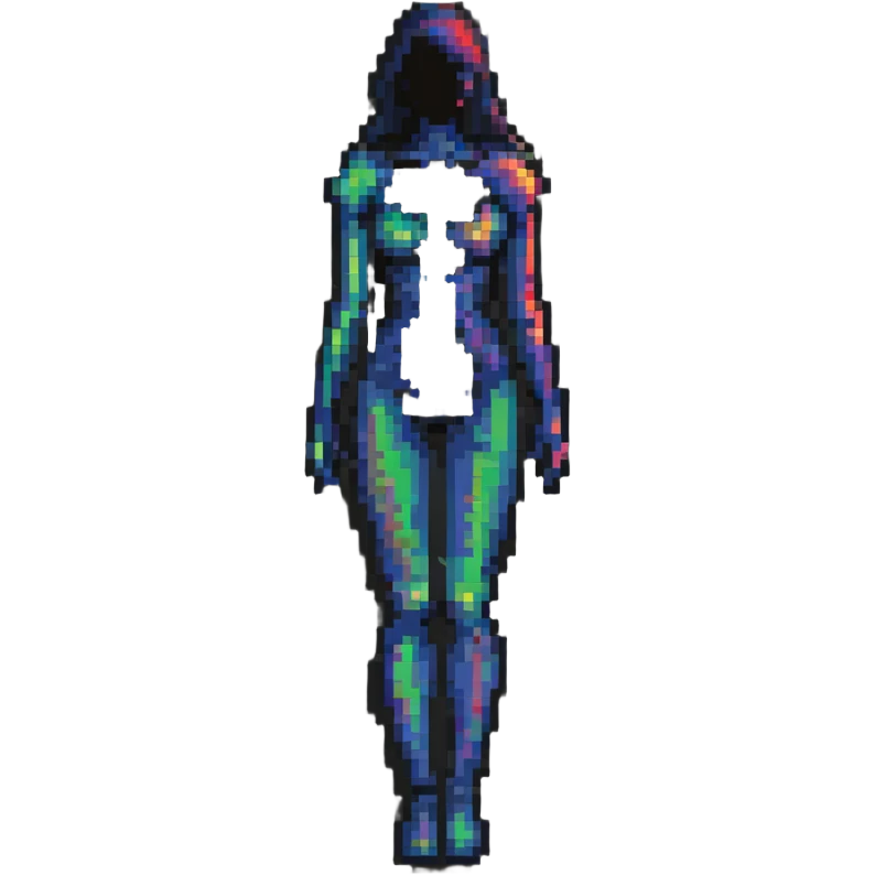 pixel art female silhouette, minimalist human shape emoji