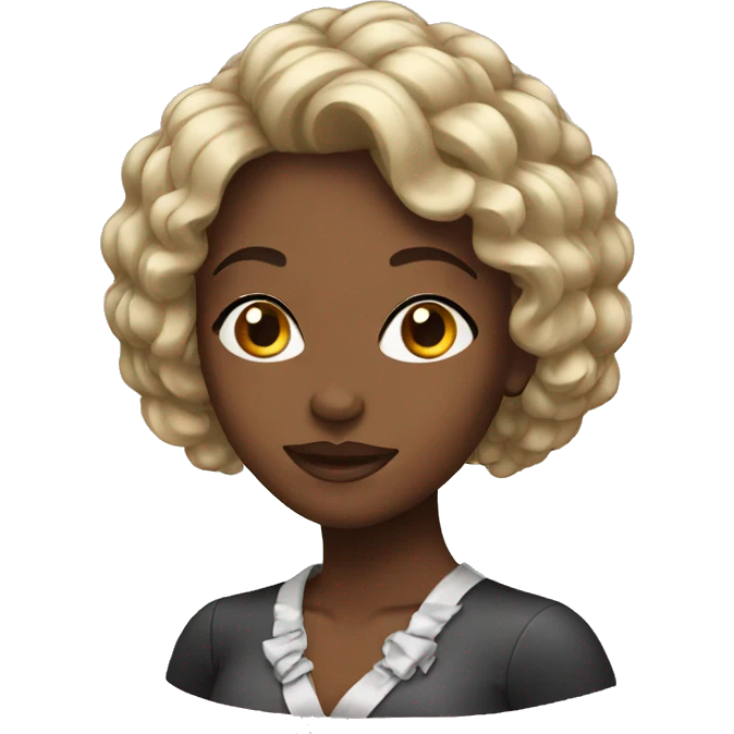 black women with bow in hair emoji