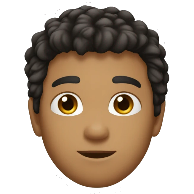 garcon blanc cheveux noir / brun yeux marrons cheveux cours qui son vers l'avant . emoji