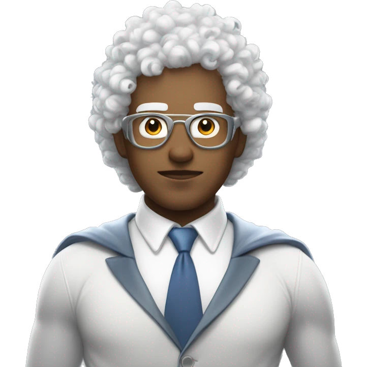 curly hair white man and super 'T' pigeon crossover superhero. his superpower is being good at design emoji