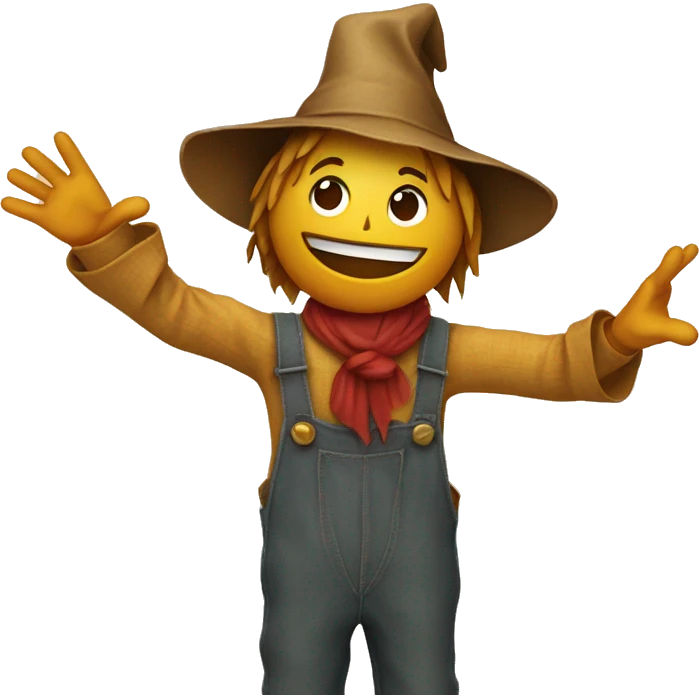 Scarecrow pointing hands in different directions emoji